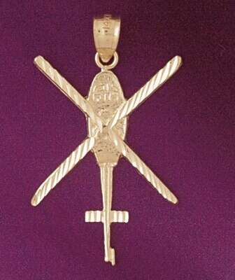 Dazzlers Jewelry Helicopter Pendant Necklace Charm Bracelet in Yellow, White or Rose Gold 4463, MPN…