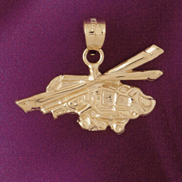 Dazzlers Jewelry Helicopter Pendant Necklace Charm Bracelet in Yellow, White or Rose Gold 4469, MPN…