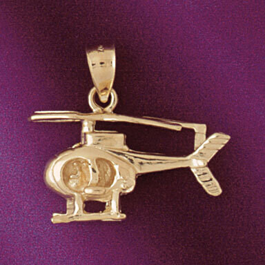 Dazzlers Jewelry Helicopter Pendant Necklace Charm Bracelet in Yellow, White or Rose Gold 4453, MPN…