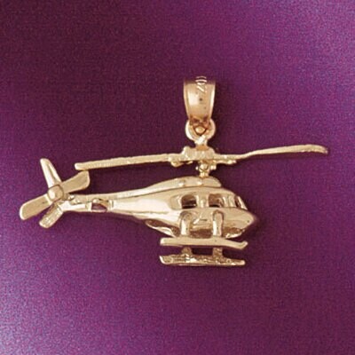 Dazzlers Jewelry Helicopter Pendant Necklace Charm Bracelet in Yellow, White or Rose Gold 4452, MPN…