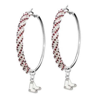 Boston Red Sox Amped Logo Crystal Earrings RSO077ER-CR
