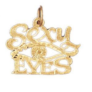 Dazzlers Jewelry Sexy Eyes Pendant Necklace Charm Bracelet in Yellow, White or Rose Gold 10153, MPN…
