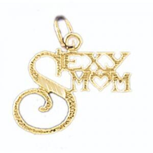 Dazzlers Jewelry Sexy Mom Pendant Necklace Charm Bracelet in Yellow, White or Rose Gold 9731, MPN: …