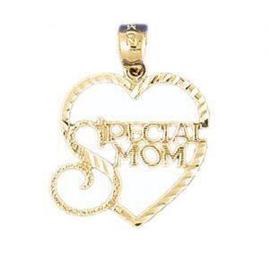 Dazzlers Jewelry Special Mom Pendant Necklace Charm Bracelet in Yellow, White or Rose Gold 9728, MP…
