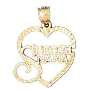 Dazzlers Jewelry Special Nana Pendant Necklace Charm Bracelet in Yellow, White or Rose Gold 10486, …