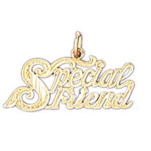 Dazzlers Jewelry Special Friend Pendant Necklace Charm Bracelet in Yellow, White or Rose Gold 10380…