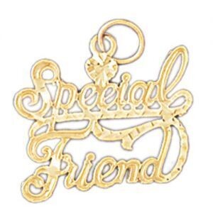 Dazzlers Jewelry Special Friend Pendant Necklace Charm Bracelet in Yellow, White or Rose Gold 10378…