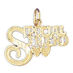 Dazzlers Jewelry Special Friend Pendant Necklace Charm Bracelet in Yellow, White or Rose Gold 10375…