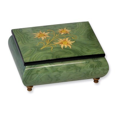 Green Floral Inlay Music Box GM7519, MPN: GM7519, 802192923286