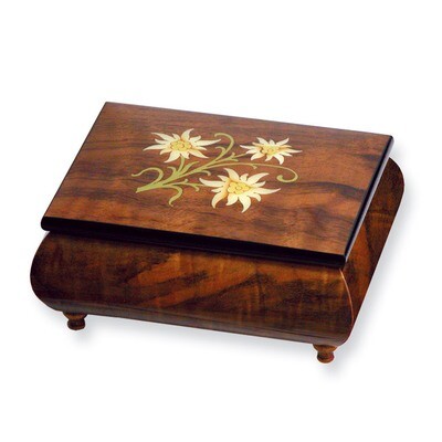 Brown Floral Inlay Music Box GM7518, MPN: GM7518, 802192923262