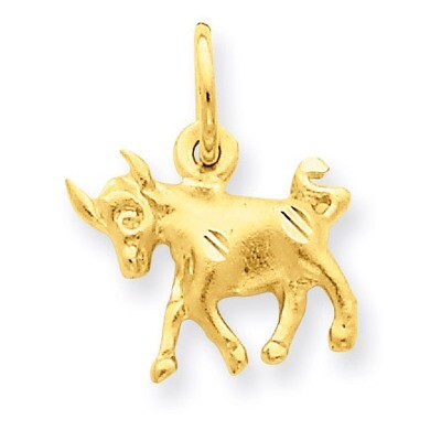 Taurus Zodiac Charm 14k Gold C477, MPN: C477, 883957860589