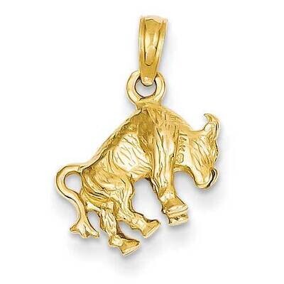 3-D Taurus Zodiac Pendant 14k Gold C3144, MPN: C3144, 637218106219