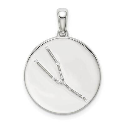 Cz Taurus Zodiac Pendant Sterling Silver QC9731, MPN: QC9731, 883957825168