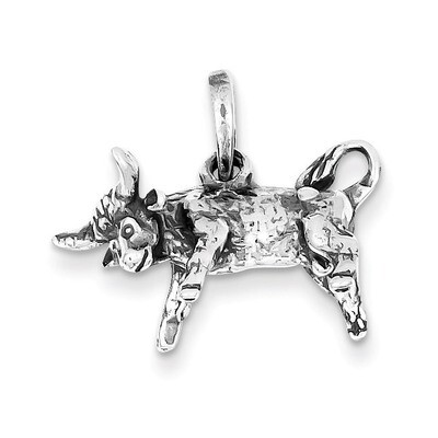 Taurus Pendant Antiqued Sterling Silver QC6499, MPN: QC6499, 883957715148