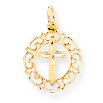 CROSS IN FRAME CHARM 10k Gold 10C297, MPN: 10C297, 883957392530