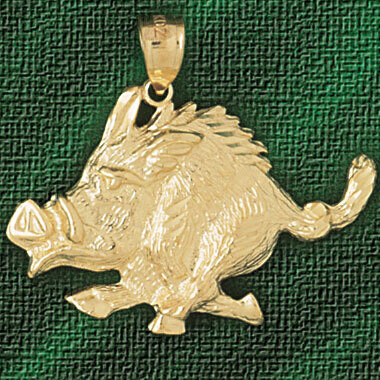 Dazzlers Jewelry Boar Pendant Necklace Charm Bracelet in Yellow, White or Rose Gold 2582, MPN: DZ-2…