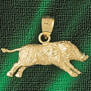 Dazzlers Jewelry Boar Pendant Necklace Charm Bracelet in Yellow, White or Rose Gold 2580, MPN: DZ-2…