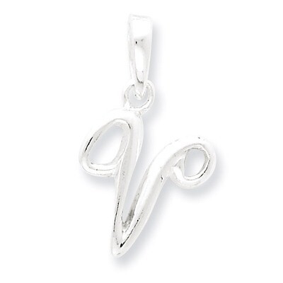 Initial V Pendant Sterling Silver QC6512V, MPN: QC6512V, 883957597744