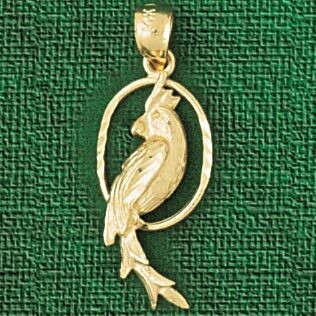 Dazzlers Jewelry Parrot Pendant Necklace Charm Bracelet in Yellow, White or Rose Gold 2894, MPN: DZ…