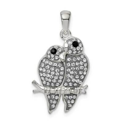 Preciosa Crystal Parrot Couple Pendant Sterling Silver QC9634, MPN: QC9634,