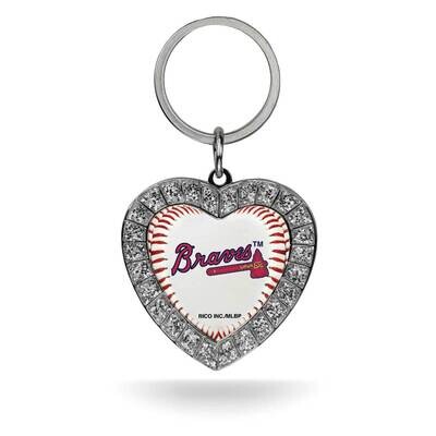 MLB Atlanta Braves Rhinestone Heart Key Ring GC7871, MPN: GC7871, 767345455611