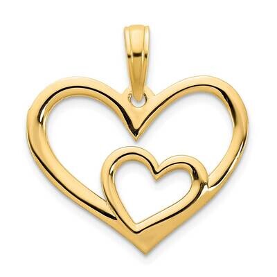 Heart In A Heart Pendant 14k Gold D5045, MPN: D5045,