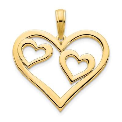 Heart In A Heart Pendant 14k Gold D5073, MPN: D5073,