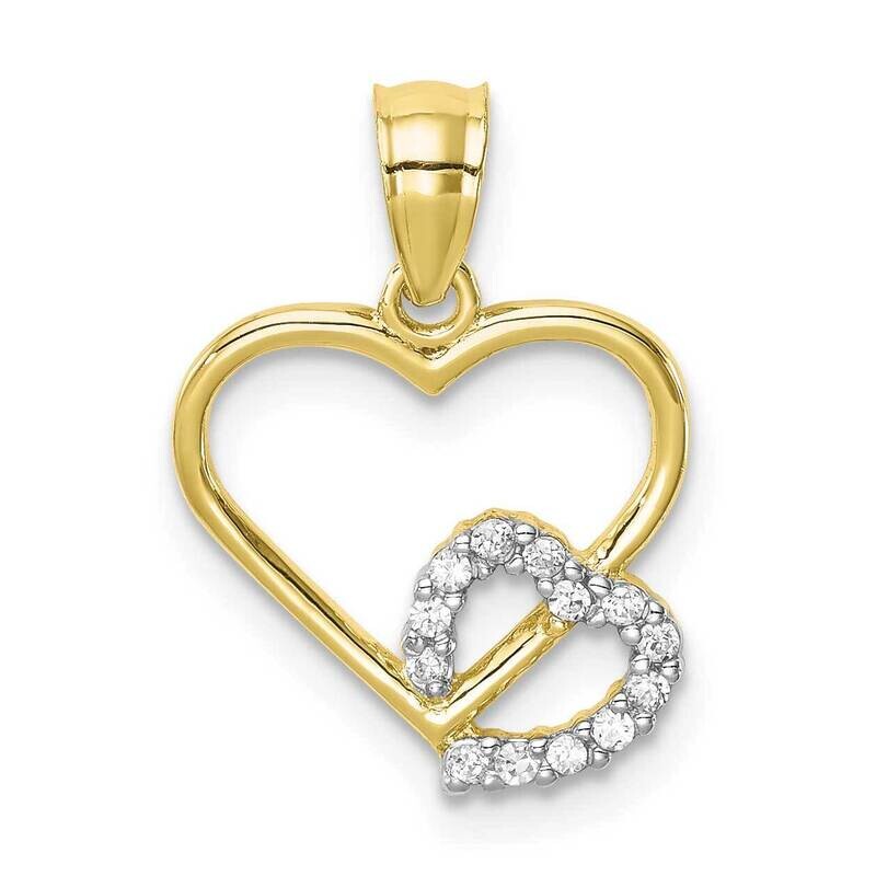 Heart in Heart Pendant 10k Gold CZ Diamond 10C1431, MPN: 10C1431, 883957781839