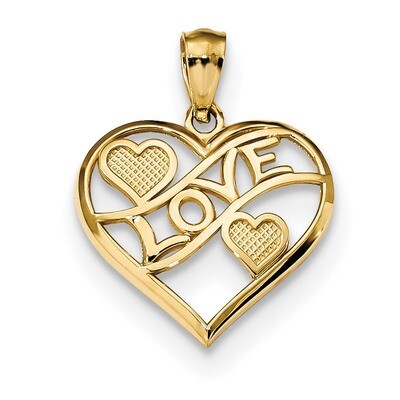 Love &amp; Hearts In Heart Pendant 14k Gold Polished K5846, MPN: K5846, 883957998305