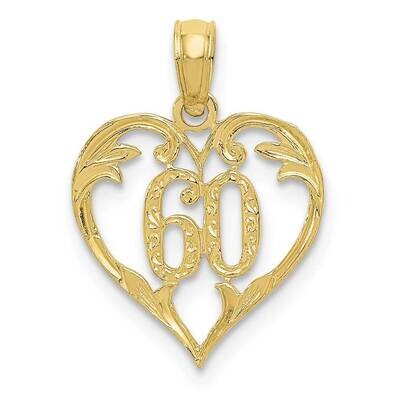 60 Heart Pendant 10k Gold 10K2616, MPN: 10K2616,