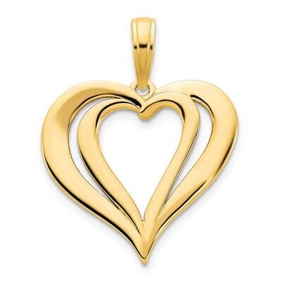 Fancy Heart Pendant 14k Gold D5131, MPN: D5131,