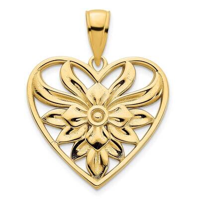 Fancy Heart Pendant 14k Gold D5035, MPN: D5035,