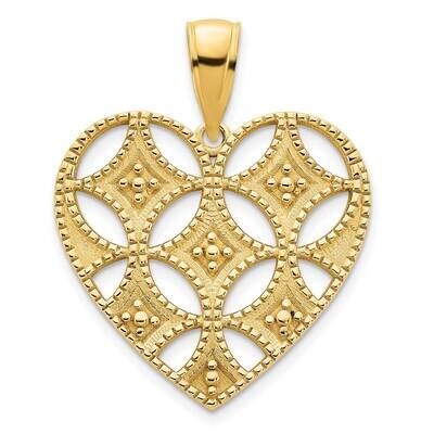 Fancy Heart Pendant 14k Gold D5034, MPN: D5034,