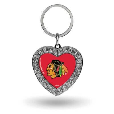 NHL Chicago Blackhawks Rhinestone Heart Key Ring GC7968, MPN: GC7968, 94746936983