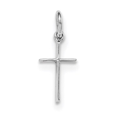 Child&#39;S Polished Cross Pendant Sterling Silver Rhodium-plated QP4032, MPN: QP4032, 191101193569