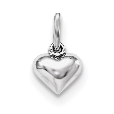 Child&#39;S Polished Heart Pendant Sterling Silver Rhodium-plated QP4048, MPN: QP4048, 191101194627