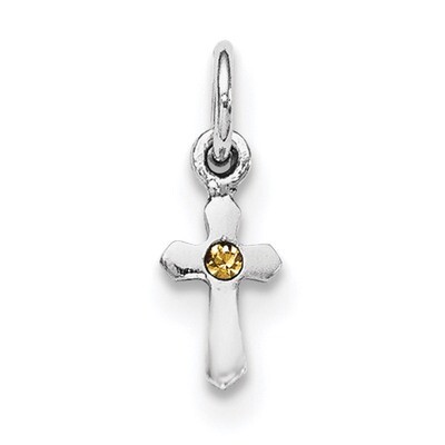 Child&#39;S Preciosca Crystal Nov Cross Pendant Sterling Silver Rhodium-plated QP4033NOV, MPN: QP4033NO…
