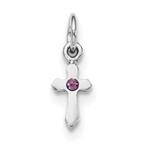 Child&#39;S Preciosca Crystal June Cross Pendant Sterling Silver Rhodium-plated QP4033JUN, MPN: QP4033J…