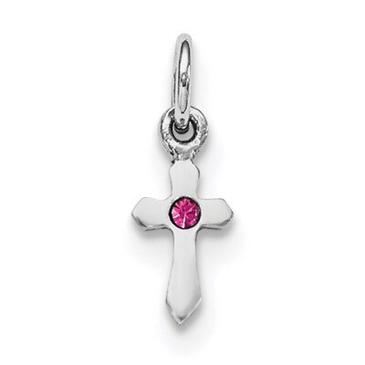 Child&#39;S Preciosca Crystal Oct Cross Pendant Sterling Silver Rhodium-plated QP4033OCT, MPN: QP4033OC…