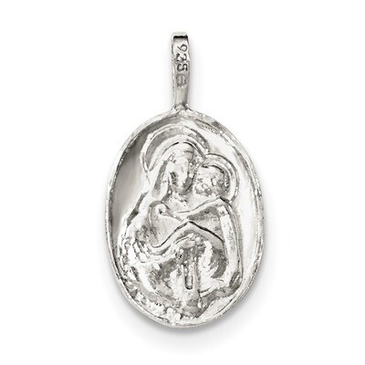 Jesus/Mary &amp; Child Reversible Chain Slide Sterling Silver Polished QC8375, MPN: QC8375, 191101359972