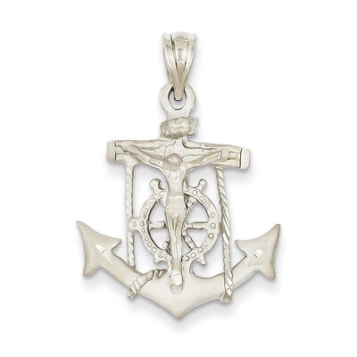 Mariners Cross Pendant 14k White Gold K408, MPN: K408, 883957281834