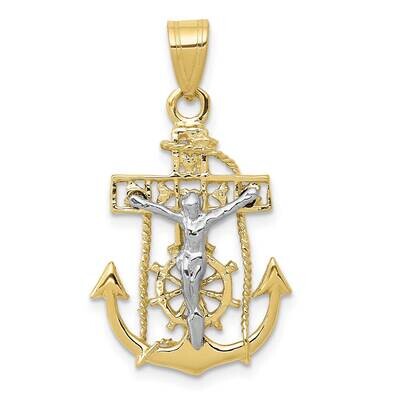 Two-Tone Mariners Cross Pendant 10k Gold 10ZC811, MPN: 10ZC811, 196904100790