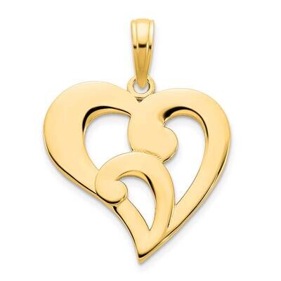 Fancy Heart Pendant 14k Gold D5151, MPN: D5151,