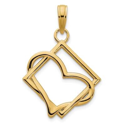 Fancy Heart Pendant 14k Gold D5120, MPN: D5120,