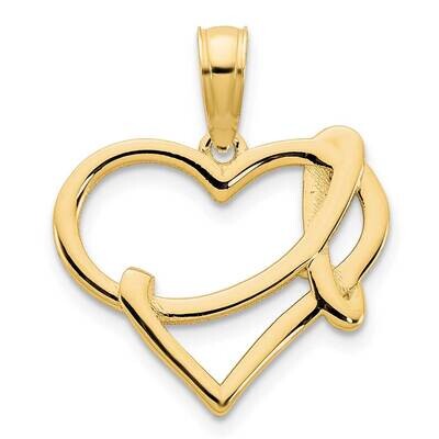 Fancy Heart Pendant 14k Gold D5105, MPN: D5105,