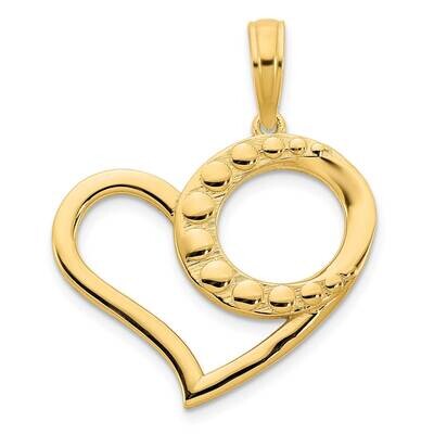 Fancy Heart Pendant 14k Gold D5082, MPN: D5082,