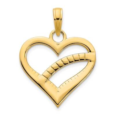 Fancy Heart Pendant 14k Gold D5081, MPN: D5081,
