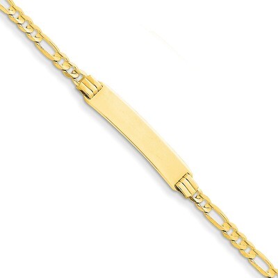 Figaro ID Bracelet 7 Inch 14k Gold FG80ID-7, MPN: FG80ID-7, 886774989983