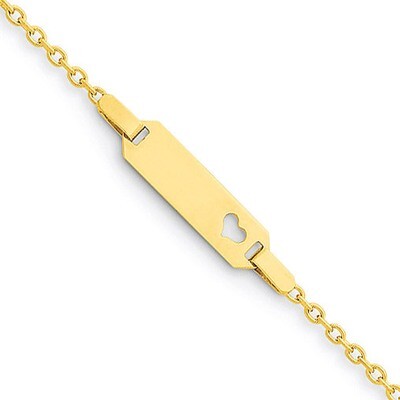 Child&#39;s Heart ID Bracelet 14k Gold BID84-6, MPN: BID84-6, 869786091165
