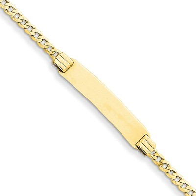 Curb Link ID Bracelet 7 Inch 14k Gold CUR75ID-7, MPN: CUR75ID-7, 886774989921